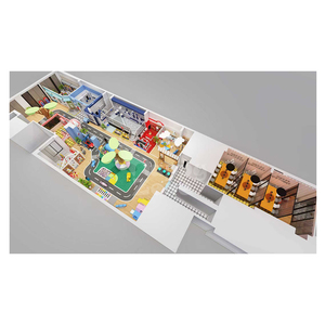 Équipement de terrain de jeu intérieur personnalisé pour parents et enfants |   <span class=keywords><strong>Parc</strong></span> d'attractions tout-en-un pour enfants : simulation de circulation et maison de jeu de rôle mini-ville - Product Image 2