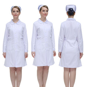 Long blanc élégant manteau d'hiver pour femmes manteaux de laboratoire blanc manteau blanc médecin infirmière vêtements de travail professionnel - Product Image 2