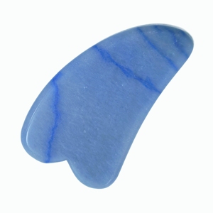 Tabla de Gua Sha de Aventurina Azul Natural Pulida a Mano para Drenaje Linfático Facial y Masaje Relajante de la Piel Corporal - Product Image 5