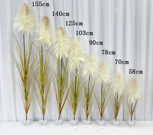 Césped Artificial de <span class=keywords><strong>PVC</strong></span> y PET para Paisajismo Exterior, Flor de Pampa, Flor de Ranúnculo, Resistente a los Rayos UV - Product Image 2