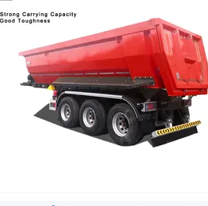 Transporte de arena y piedra en forma de U 4 ejes 80 toneladas volquete trasero semirremolque para camión