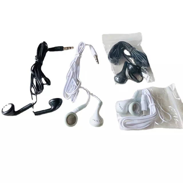 3.5mm Wired Music Bulk Earbuds Basic Black Dot in-Ear Headset for Class Students cheap price airline disposable headphones