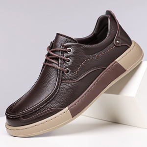 Zapatos Náuticos de Piel Genuina con Cordones para <span class=keywords><strong>Hombre</strong></span>, Mocasines Casuales Cómodos para Caminar a Diario - Product Image 3