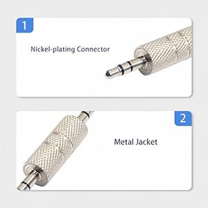 Adaptador de audio de 3,5 mm a 3,5 mm, conector de teléfono móvil de aleación de zinc, longitud de 2 pulgadas - Product Image 2
