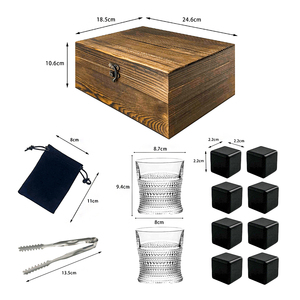 Thanh lịch Obsidian Whisky lạnh Ice Cube Bộ quà tặng thanh uống aeecssories rượu bia làm mát đá đá với 300ml Bộ thủy tinh - Product Image 2