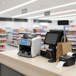 Compteur de billets automatique Smartertop P100 de haute qualité avec détecteur <span class=keywords><strong>EUR</strong></span>/USD/LYD, reconnaissance automatique des devises 2CIS, qualité professionnelle, capacité 300 pièces - Product Image 5