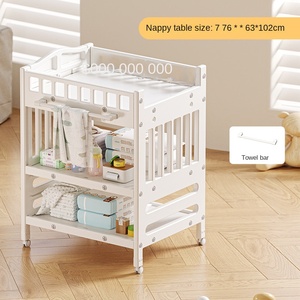 <span class=keywords><strong>Table</strong></span> à <span class=keywords><strong>langer</strong></span> et armoire <span class=keywords><strong>de</strong></span> rangement pour bébé avec tiroir pliable, design multifonctionnel, en plastique, manuel, 0-12 mois - Product Image 6
