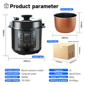 Cuisinière électrique à pression de haute qualité en stock, directement de l'usine, nouvelle, avec revêtement antiadhésif de 6 L, pour la maison - Product Image 4