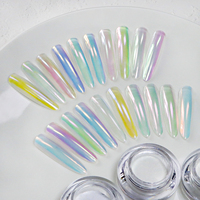 Poudre chromée Aurora Chameleon, pigment irisé pour ongles, poudre miroir soyeuse pour nail art, poudre chromée