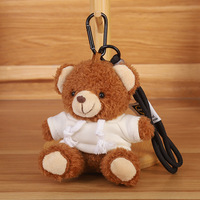 Porte-clés Ourson en Peluche Adorable, Breloque de Sac, Jouet en Peluche pour Sac à Dos, Logo Personnalisé Disponible, Cadeau Doux pour Couples, Anniversaires, Enfants