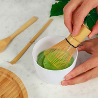 Ensemble de fouets à matcha en bambou de qualité supérieure, 3 pièces, avec cuillère et cuillère à café, Chasen traditionnel fait à la main pour une cérémonie du thé japonaise authentique