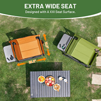Chaise de camping robuste et surdimensionnée, pliable et portable, avec table latérale et poche, design moderne pour la plage et les pique-niques
