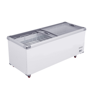 Tủ lạnh thương mại nhiệt độ đơn 2m Tủ đông sâu ngang với cửa kính trượt hàng đầu làm mát loại khí hậu mát mẻ - Product Image 3