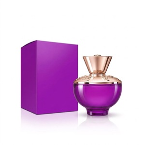 Flacon de parfum en verre dégradé violet de luxe, parfum inspiré longue durée pour femmes, marque privée, fragrance fruitée florale 100ml - Product Image 3