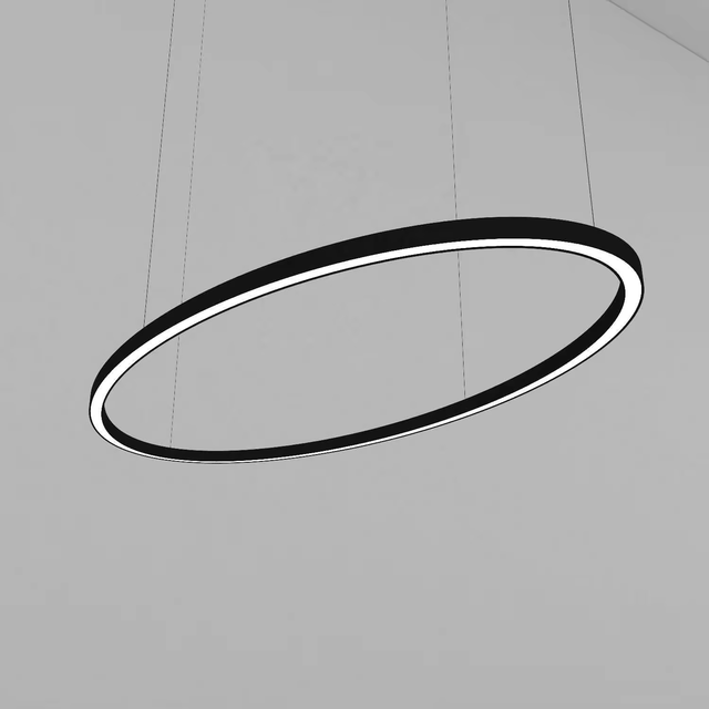 Modern ETL Circle Ring Round Circle Led Pendant Luminaire Light Modern Led Circular Chandelier Black Office Pendant Light