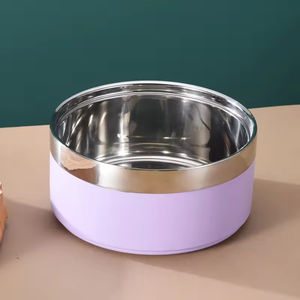 Doppelwandige Hunden äpfe aus Edelstahl, BPA-freie rutsch feste Haustier geschirr, Katzenfutter und Wasserschale mit Gummi boden - Product Image 5