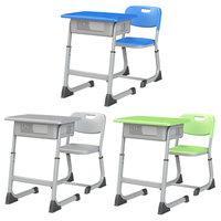 Meubles scolaires en bois, ensemble de bureau et de chaise pour étudiants à hauteur réglable, table d'étude pour salle de classe