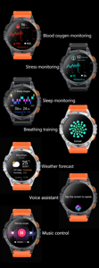OEM Logo K67 GPS montre intelligente pour hommes 466*466 AMOLED boussole lampe de poche LED BT Appel Sommeil Tracker Email Calendrier Sport Poignet - Product Image 6