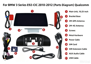 Pour BMW Série 3 E92 CIC 2010-2012, autoradio Android double système HD 10,25 pouces, lecteur multimédia, écran tactile - Product Image 2