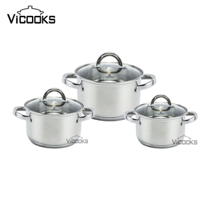 Stainless Steel Cookware Set Compatible for <strong>Induction</strong> Cooker Gas Stove Cooking Pot Set - Product Image 1