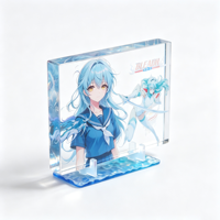 Support de table en acrylique transparent dégradé épais, ornement de table de dessin animé, cadeau de collection pour fans de jeux à faible MOQ
