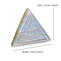 En gros, Artisanat en cristal sculpté en pierre de lune naturelle, motif triangle et œil protecteur, Pierres de guérison, Amulette en pierre de lune, Décoration, Cadeau