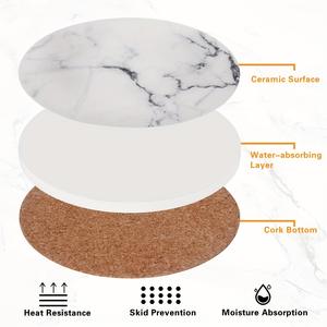 Posavasos Redondo <span class=keywords><strong>de</strong></span> Cerámica Nórdica, Diseño <span class=keywords><strong>de</strong></span> Mármol, <span class=keywords><strong>para</strong></span> <span class=keywords><strong>Mesa</strong></span> <span class=keywords><strong>de</strong></span> Centro, Antideslizante, <span class=keywords><strong>de</strong></span> <span class=keywords><strong>Corcho</strong></span>, Aislante <span class=keywords><strong>de</strong></span> Calor, Venta Caliente Transfronteriza - Product Image 5