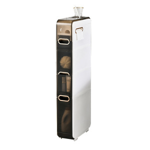 Bathroom Storage Cabinet 3 Tier Space Saving Multi Functional Toilet Organizer With Transparent Drawers For Bathroom Use - Product Image 4