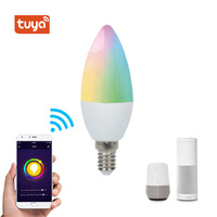 Bombilla LED Inteligente con Control Remoto por Wifi, Tipo Vela E14, E26/E27, para Decoración del Hogar