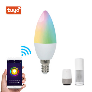 Bombilla <span class=keywords><strong>LED</strong></span> Inteligente con Control Remoto por Wifi, Tipo Vela E14, E26/E27, para Decoración del Hogar - Product Image 2