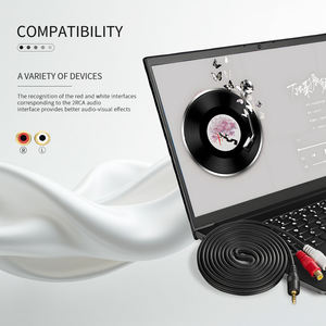 Cable de Audio de 3,5mm macho a 2 <span class=keywords><strong>RCA</strong></span> hembra de 1/8 <span class=keywords><strong>pulgadas</strong></span>, conectores chapados en oro, Cable Y blindado de cobre sin oxígeno, de 1 pie HiFi estéreo/1,5 M - Product Image 3