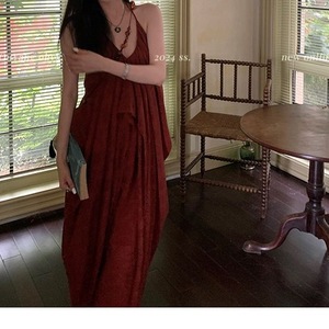 เดรสคอวีแบบผูกคอสำหรับผู้หญิง แฟชั่นฤดูร้อ<span class=keywords><strong>น</strong></span>ปี 2026 เดรสยาวใหม่สำหรับวันหยุดริมทะเล เดรสยาวเปิดหลัง - Product Image 3