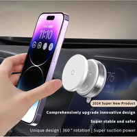 Magsafe Auto Stable Rotation à 360 ° Support magnétique pour mobile Compatible Métal Ventouse d'adsorption sous vide Portable Mobile en plastique