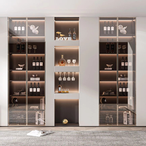 JINGSHUN Villa Bespoke Furniture Luxury <strong>Wine</strong> Cabinet <strong>Display</strong> <strong>Cases</strong> Waterproof Custom Storage Furniture Free Design Factory - Product Image 1