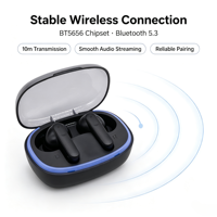 Écouteurs TWS OEM/ODM à moule privé V5.3, Écouteurs sans fil avec coque transparente, Stéréo véritable sans fil, Casque de jeu Type-C