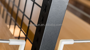 Soporte de exhibición de doble cara de servicio pesado para supermercado para frutas y verduras Estante de espacio de almacenamiento grande hecho de madera - Product Image 4