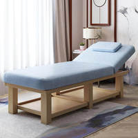 Table de massage multifonctionnelle Kisen pour salon de beauté et de physiothérapie, couleur bleu beige, avec trou pour le visage