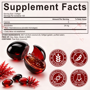 Acentiallabs Astaxanthine en gélules souples, compléments alimentaires de qualité alimentaire, 24 mg d'Astaxanthine en gélule pour soutenir la santé cardiovasculaire - Product Image 3