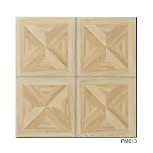 Azulejos rústicos de madeira 600*600mm, telhas de chão vitrificadas de cerâmica para ambientes fechados