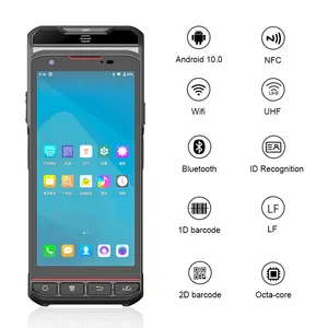 Terbaru IP66 GPS 4G Android 10.0 sentuh PDA genggam Uhf Rfid 1D 2D pemindai Bar kode QR Scan industri Smartphone kasar PDAs