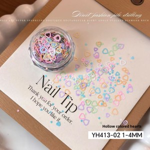 Nouvelles décorations de nail art en forme de cœur évidé et d'étoile à cinq branches, paillettes, styles variés, ultra-fines, couleur <span class=keywords><strong>macaron</strong></span>, <span class=keywords><strong>mini</strong></span> ongles - Product Image 4