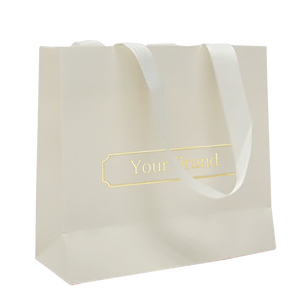 Bolsas de papel recubiertas blancas de lujo con asas, embalaje de joyería impreso con logotipo personalizado y bolsa de compras de regalo para uso de ropa y zapatos - Product Image 1