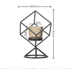 北欧几何现代铁制烛台简约家居装饰桌式烛台 - Product Image 5