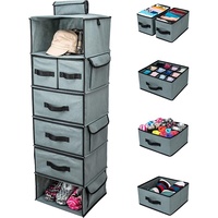 Organisateur de placard pliable à 6 niveaux, tiroirs de rangement suspendus pour vêtements, style moderne, tissu non tissé 80 g/m², grande capacité