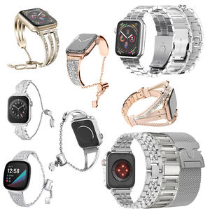 46mm Deux Tons Moissanite Bande En Acier Inoxydable Polonais <span class=keywords><strong>Bracelet</strong></span> Plein Diamant <span class=keywords><strong>Bracelet</strong></span> de Montre pour Apple Série 10 Hommes - Product Image 2