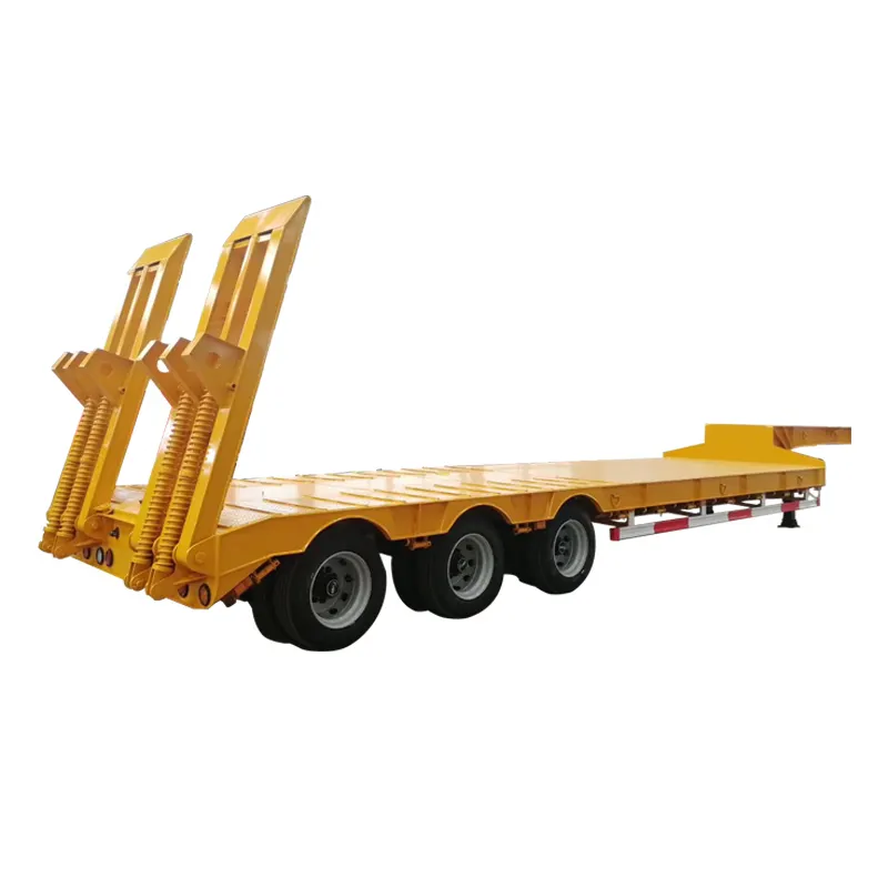 Remolque de camión con plataforma baja con marco de escalada Suspensión de resorte semirremolque de suspensión