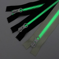 Fermeture éclair en plastique à extrémité fermée luminescente pour vêtements et accessoires de transformation, 5 #   Fermeture éclair en résine pour jeans