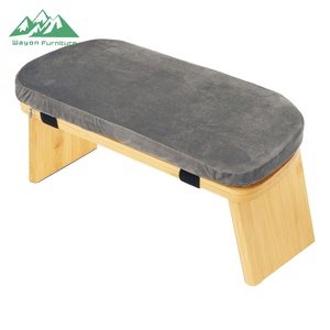 Banc de méditation pliable contemporain en <span class=keywords><strong>bambou</strong></span> avec coussin en velours, design léger et portable - Product Image 5