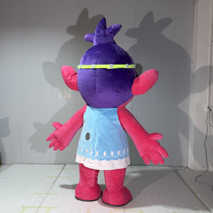 Costume de mascotte gonflable rose de 2,2 m, costume de mascotte de dessin animé en <span class=keywords><strong>peluche</strong></span> pour adulte, mascotte de fille troll rose pour événements et défilés - Product Image 3