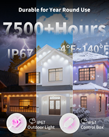 Lumières de gouttière extérieures permanentes RGBW DC24V, série connectable en parallèle, IP67, lumière à pixels pour la maison